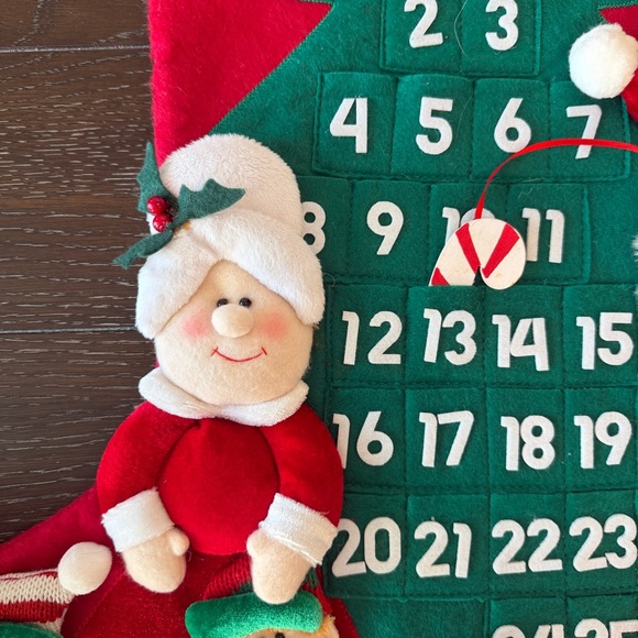 Oversized Stocking Advent Calendar Christmas Felt Santa &‎ Mrs. Claus - Picture 3 of 6